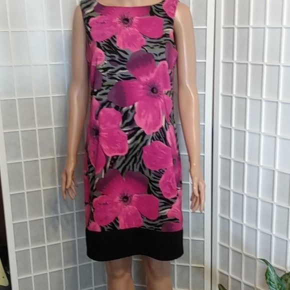*AB‎ Studio Floral Dress – Pink – Lined – Back Zip -Women's Size 8 - Picture 2 of 9
